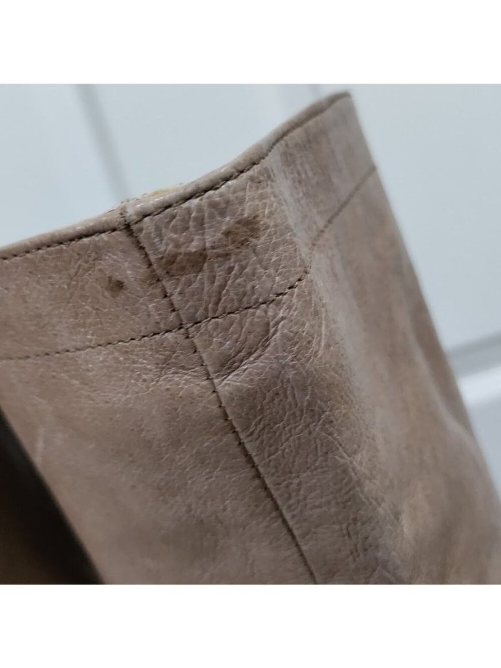 Guess MALLAY Tan Leather Side Zipper Mid-Calf Chunky High Heeled Boots Size 9 - Picture 13 of 16